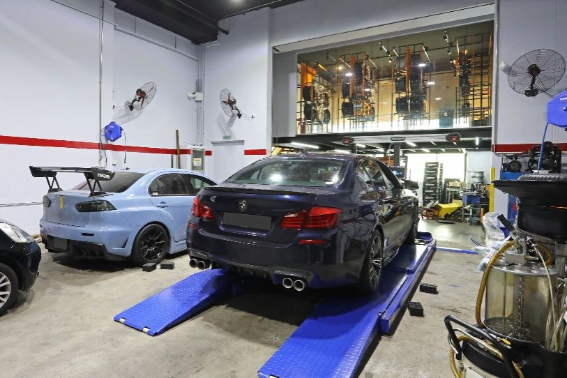 Car on the lift